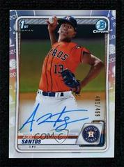 Alex Santos [Refractor] Baseball Cards 2020 Bowman Draft Picks Chrome Autographs Prices