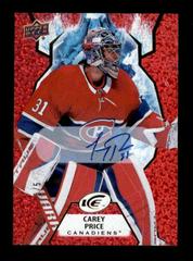 Carey Price [Red Autograph] #77 Hockey Cards 2021 Upper Deck Ice Prices