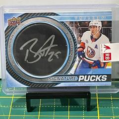 Brock Nelson #SP-BN Hockey Cards 2022 Upper Deck Trilogy Signature Pucks Prices
