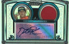 Dustin Pedroia [Autograph Relic Refractor] Baseball Cards 2005 Bowman Sterling Prices