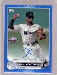 Kahlil Watson [Autograph Blue] Baseball Cards 2022 Topps Pro Debut Prices
