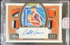 Colton Cowser [Gold] #QJA-CC Baseball Cards 2022 Panini Three and Two Quad Jersey Autographs Prices