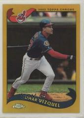 Omar Vizquel [Gold Refractor] #395 Baseball Cards 2002 Topps Chrome Prices