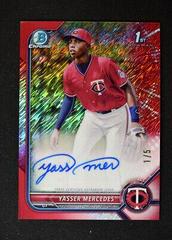 Yasser Mercedes [Red Shimmer Refractor] #CPA-YMS Baseball Cards 2022 Bowman Chrome Prospect Autographs Prices