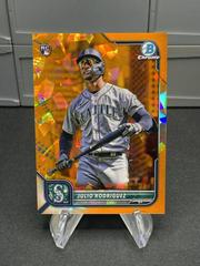 Julio Rodriguez [SP Variation Sapphire Orange] Baseball Cards 2022 Bowman Chrome Prices