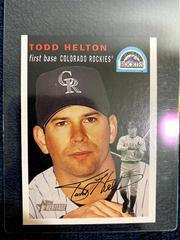 Todd Helton [Black Background] #20 Baseball Cards 2003 Topps Heritage Prices