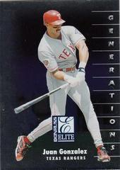 Juan Gonzalez #128 Baseball Cards 1998 Donruss Elite Prices