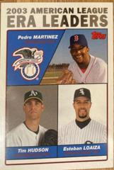 AL ERA Leaders [Martinez, Hudson, Loaiza] #341 Baseball Cards 2004 Topps Prices