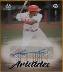 Aristides Aquino [Blue] #LA-AA Baseball Cards 2021 Panini Chronicles Luminance Autographs Prices