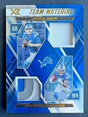 Jared Goff, Jameson Williams [Blue] Football Cards 2022 Panini XR Team Materials Prices