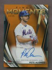 Pete Alonso [Orange Refractor] #FMA-PA Baseball Cards 2021 Topps Finest Moments Autographs Prices