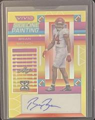 Brian Branch [Prismatic Yellow] #SP-BB1 Football Cards 2023 Leaf Vivid Autographs Sideline Painting Prices