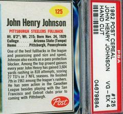 John Henry Johnson [Hand Cut] Football Cards 1962 Post Cereal Prices