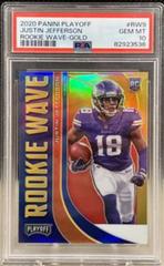 Justin Jefferson [Gold] #RW9 Football Cards 2020 Panini Playoff Rookie Wave Prices