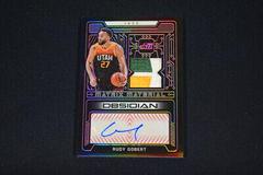 Rudy Gobert [Red] Basketball Cards 2021 Panini Obsidian Matrix Material Autographs Prices