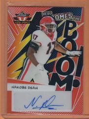 Nakobe Dean [Red] #HB-ND1 Football Cards 2022 Leaf Valiant Autographs Here Comes the Boom Prices