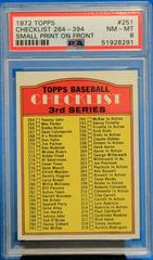 Checklist 264-394 [Small Print on Front] #251 Baseball Cards 1972 Topps Prices