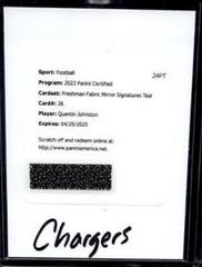 Quentin Johnston [Teal] #FFMS-26 Football Cards 2023 Panini Certified Freshman Fabric Mirror Signatures Prices