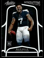Malik Willis Football Cards 2022 Panini Absolute Introductions Prices