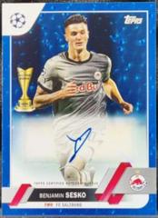 Benjamin Sesko [Blue Icy] Soccer Cards 2022 Topps UEFA Club Competitions Autographs Prices