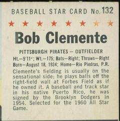 Bob Clemente [Perforated] #132 Baseball Cards 1961 Post Cereal Prices