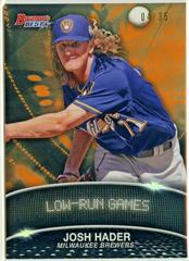 Josh Hader [Orange Refractor] #SL-JH Baseball Cards 2016 Bowman's Best Stat Lines Prices