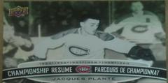 Jacques Plante #CR-6 Hockey Cards 2023 Upper Deck Tim Hortons Legends Championship Resume Prices