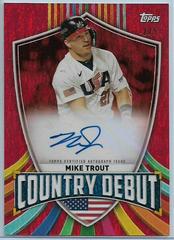 Mike Trout [Red Hot] Baseball Cards 2023 Topps World Classic Country Debut Autographs Prices