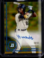 Hendry Mendez [Gold] Baseball Cards 2022 Bowman Heritage Chrome Prospect Autographs Prices