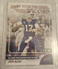 Josh Allen [Pink] Football Cards 2023 Panini Prestige For the Record Prices