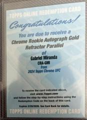 Gabriel Miranda [Gold Refractor] #CRA-GMI Ufc Cards 2024 Topps Chrome UFC Rookie Autograph Prices
