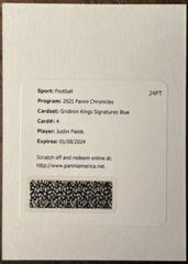 Justin Fields [Signature Blue] #GK-4 Football Cards 2021 Panini Chronicles Gridiron Kings Prices