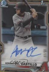 Adrian Del Castillo [Gold Refractor] Baseball Cards 2021 Bowman Draft Pick Chrome Autographs Prices