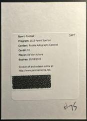 De'Von Achane #33 Football Cards 2023 Panini Spectra Rookie Autograph Celestial Prices