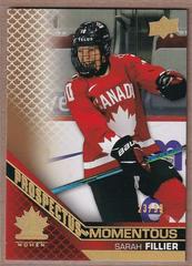 Sarah Fillier [Gold] #PM-49 Hockey Cards 2022 Upper Deck Team Canada Juniors Prospectus Momentous Prices