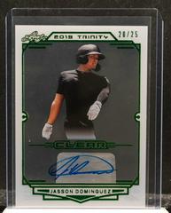 Jasson Dominguez [Green] #CA-JD1 Baseball Cards 2020 Leaf Trinity Clear Autographs Prices