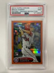 Bryce Harper [Hitting Orange Refractor] #196 Baseball Cards 2012 Topps Chrome Prices