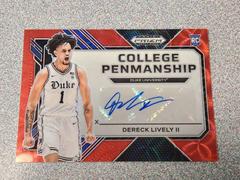 Dereck Lively II [Choice Red] #CP-DLV Basketball Cards 2023 Panini Prizm Draft Picks College Penmanship Autographs Prices