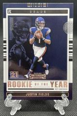 Justin Fields [Emerald] #ROY-JFI Football Cards 2021 Panini Contenders Rookie of the Year Prices