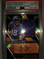 Justin Jefferson [Jersey Autograph Electric Etch Orange] #209 Football Cards 2020 Panini Obsidian Prices