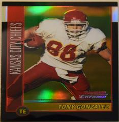 Tony Gonzalez [Gold Refractor] #23 Football Cards 2002 Bowman Chrome Prices
