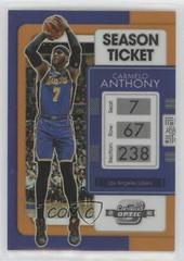 Carmelo Anthony [Orange] #30 Basketball Cards 2021 Panini Contenders Optic Prices