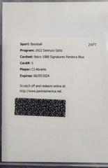 CJ Abrams [Pandora Blue] Baseball Cards 2022 Panini Donruss Optic Retro 1988 Signatures Prices