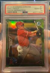 Mike Trout [Green Refractor] #1 Baseball Cards 2016 Bowman Chrome Prices