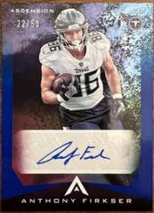 Anthony Firkser [Blue] #ASC-AFI Football Cards 2021 Panini Chronicles Ascension Autographs Prices