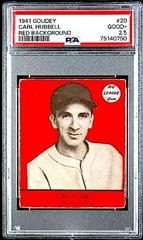 Carl Hubbell [Red Background] #20 Baseball Cards 1941 Goudey Prices