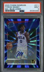 Tyrese Maxey [Auto Blue Laser] Basketball Cards 2020 Donruss Prices