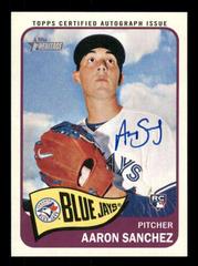 Aaron Sanchez [Red Ink] Baseball Cards 2014 Topps Heritage Real One Autographs Prices