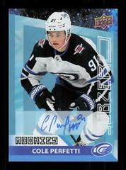 Cole Perfetti [Blue Autograph] #SZ-29 Hockey Cards 2021 Upper Deck Ice Sub Zero Prices