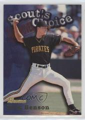 Kris Benson #SC19 Baseball Cards 1998 Bowman Scout's Choice Prices